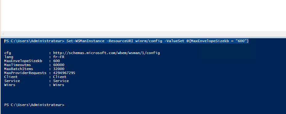 Commande WSManInstance PowerShell